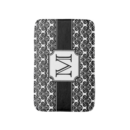 Trendy Monogrammed Damask Badmat (Voorkant Verticaal)