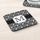 Trendy Monogrammed Damask Onderzetter (Linkerzijde)