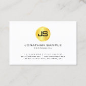 Trendy Monogrammed Sjabloon Gold Kijk White Visitekaartje (Achterkant)