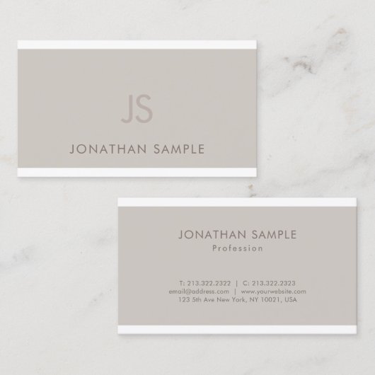 Trendy Monogrammed Sleek grafisch ontwerp Modern Visitekaartje (Voorkant / Achterkant)