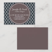 trendy, mooi, klassiek, espresso B&W quatrefoil Visitekaartje (Voorkant / Achterkant)