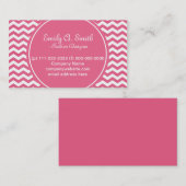 trendy, mooi wit en roze chevron visitekaartje (Voorkant / Achterkant)