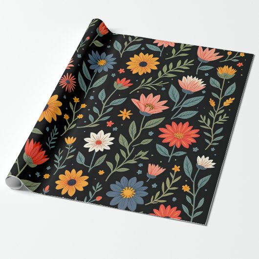 Trendy Mooie Bloemen Collectie Cadeaupapier (Uitgerold)