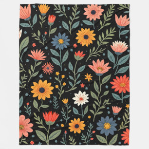 Trendy  Mooie Bloemen Collectie Fleece Deken