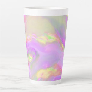 Trendy mooie kleurrijke abstracte golven latte mok