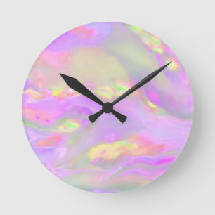 Trendy mooie kleurrijke abstracte golven ronde klok