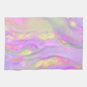 Trendy mooie kleurrijke abstracte golven theedoek