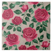 Trendy Mooie Linnen Rozen Collectie Tegeltje (Voorkant)