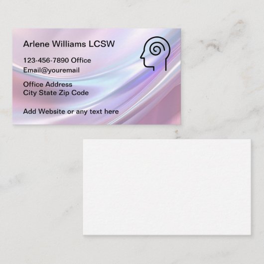 Trendy Mooie Mental Health Counselor Visitekaartje (Voorkant / Achterkant)