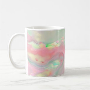 Trendy mooie roze kleurrijke abstracte golven koffiemok