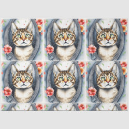 Trendy Mooie Schattigee Waterverf Kat Collectie Tissuepapier