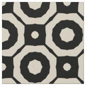 Trendy Mosaic Black & Beige Geometric Pattern Stof (Close Up)