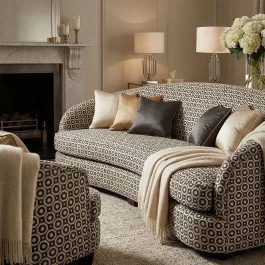 Trendy Mosaic Black & Beige Geometric Pattern Stof