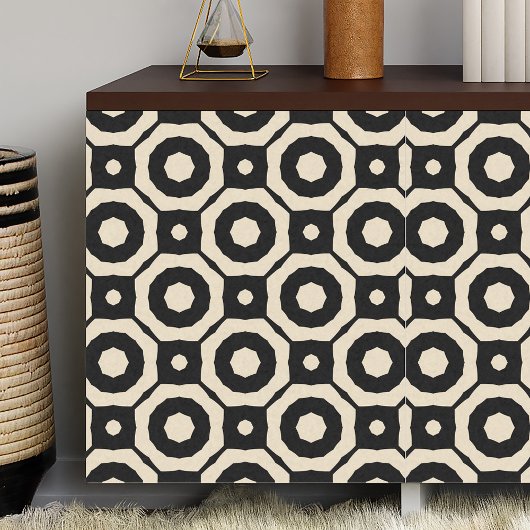 Trendy Mosaic Black & Beige Geometric Pattern Tissuepapier