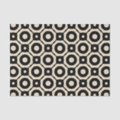 Trendy Mosaic Black & Beige Geometric Pattern Tissuepapier (Voorkant)
