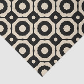 Trendy Mosaic Black & Beige Geometric Pattern Tissuepapier (Detail)