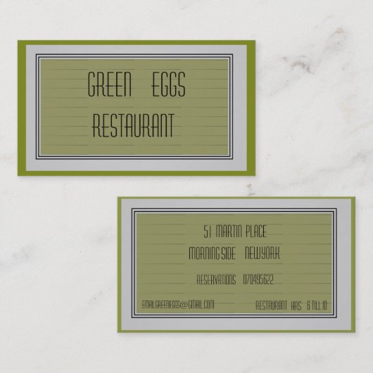 Trendy Moss Green Visitekaartje (Voorkant / Achterkant)