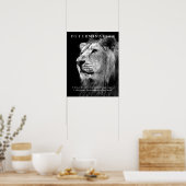 Trendy Motivatie Determination Lion Artwork Poster (Keuken)