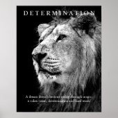 Trendy Motivatie Determination Lion Artwork Poster (Voorkant)