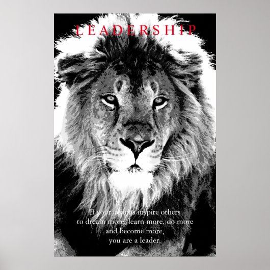 Trendy Motivatie Leadership Lion Art Poster (Voorkant)