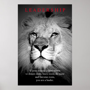 Trendy Motivatie Leadership Lion Art Poster