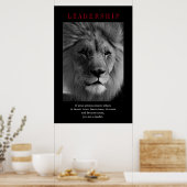 Trendy Motivatie Leadership Lion Art Poster (Keuken)