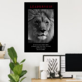 Trendy Motivatie Leadership Lion Art Poster (Thuiskantoor)