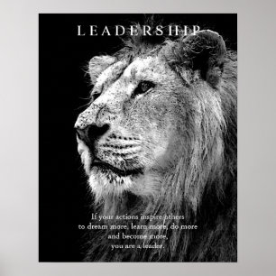 Trendy Motivatie Leadership Lion Poster