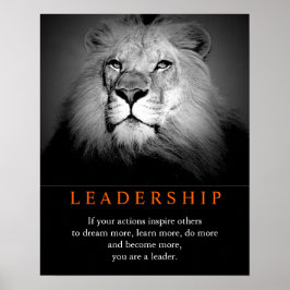 Trendy Motivatie Leadership Lion Poster
