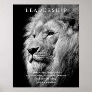 Trendy Motivatie Leadership Lion Poster