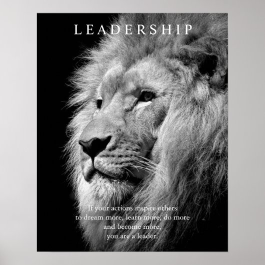 Trendy Motivatie Leadership Lion Poster (Voorkant)