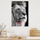 Trendy Motivatie Leadership Lion Poster (Keuken)