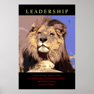 Trendy Motivatie Leadership Lion Poster