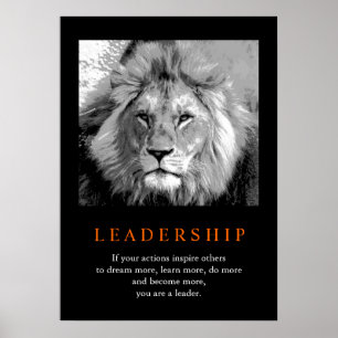 Trendy Motivatie Leadership Lion Poster