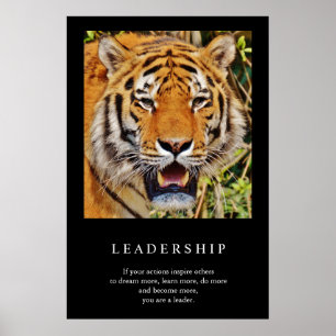 Trendy Motivatie Leadership Tiger Poster