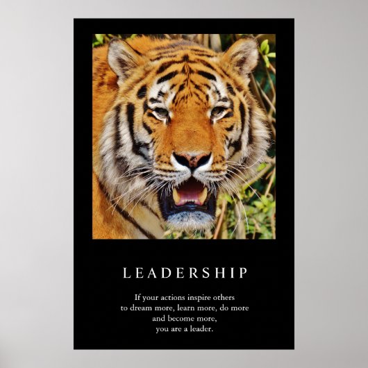 Trendy Motivatie Leadership Tiger Poster (Voorkant)