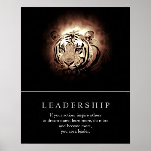 Trendy Motivatie Leadership Tiger Poster