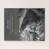 Trendy Motivatie leiderschap Lion Black & White Legpuzzel (Horizontaal)