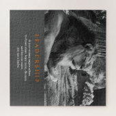 Trendy Motivatie leiderschap Lion Black & White Legpuzzel (Horizontaal)