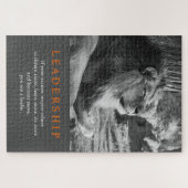 Trendy Motivatie leiderschap Lion Black & White Legpuzzel (Horizontaal)