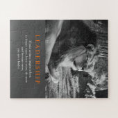 Trendy Motivatie leiderschap Lion Black & White Legpuzzel (Horizontaal)