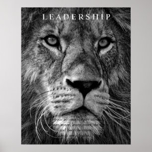 Trendy Motivatie leiderschap Lion Black & White Poster