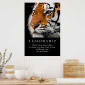 Trendy Motivatie leiderschap Tiger Eyes Poster (Keuken)