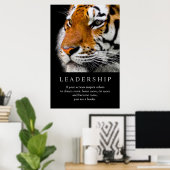Trendy Motivatie leiderschap Tiger Eyes Poster (Thuiskantoor)