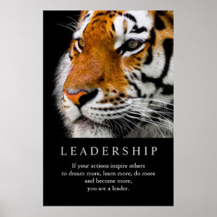 Trendy Motivatie leiderschap Tiger Eyes Poster