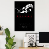 Trendy Motivatie Leiderschap Tijger Zwart Wit Poster (Thuiskantoor)