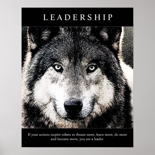 Trendy Motivatie leiderschap Wolf Eyes Poster (Voorkant)