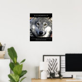 Trendy Motivatie leiderschap Wolf Eyes Poster (Thuiskantoor)