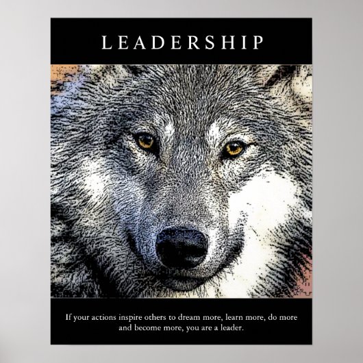 Trendy Motivatie leiderschap Wolf Eyes Poster (Voorkant)