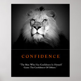 Trendy Motivatie Vertrouwen Lion Black White Poster